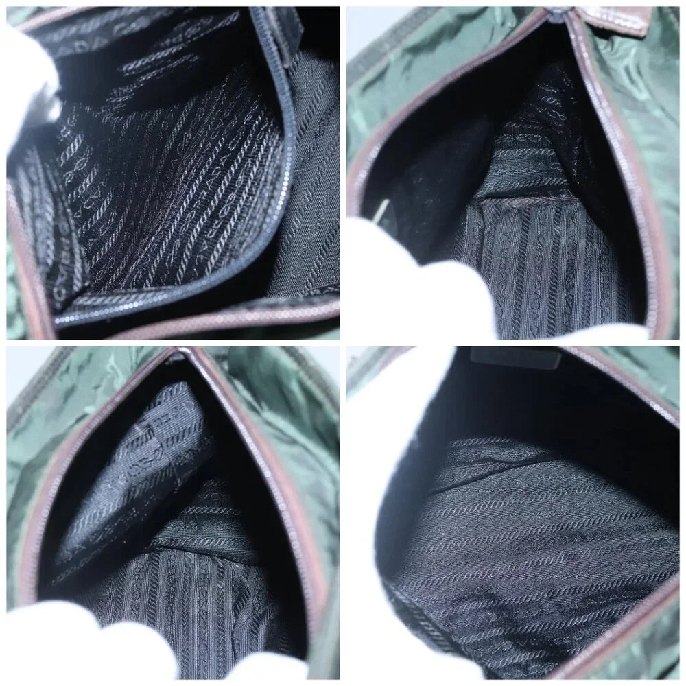 PRADA Chain Shoulder Bag Nylon Green Auth BD1448 - Picture 16 of 16